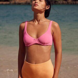 Zulu & Zephyr Towelling Bra Cup Bikini Top – Guava (US 10)​